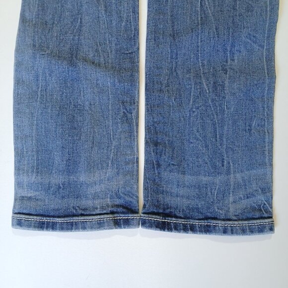 Miss Me Signature Straight Leg Jeans Size 24 Distressed Rhinestone Sequin Pocket - Picture 10 of 16